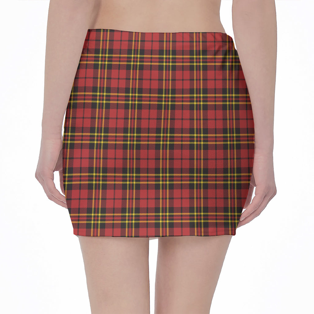Clan Wallace Scottish Tartan Print Pencil Mini Skirt
