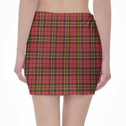 Clan Wallace Scottish Tartan Print Pencil Mini Skirt