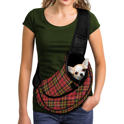 Clan Wallace Scottish Tartan Print Pet Sling Carrier