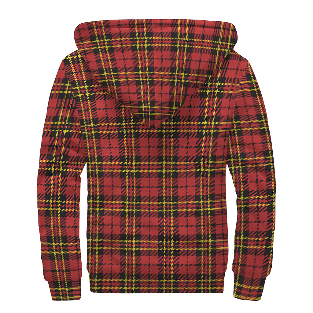 Clan Wallace Scottish Tartan Print Sherpa Lined Zip Up Hoodie