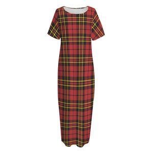 Clan Wallace Scottish Tartan Print Short Sleeve Long Nightdress