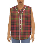 Clan Wallace Scottish Tartan Print Sleeveless Baseball Jersey