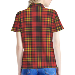 Clan Wallace Scottish Tartan Print Women's Polo Shirt