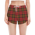 Clan Wallace Scottish Tartan Print Women's Split Running Shorts
