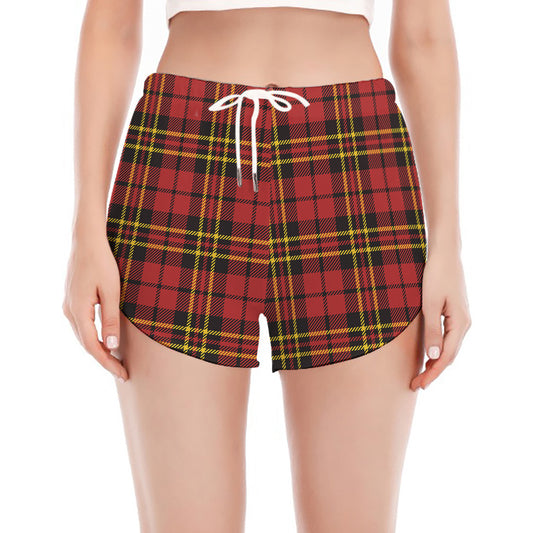 Clan Wallace Scottish Tartan Print Women's Split Running Shorts