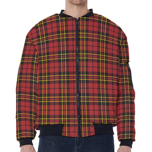 Clan Wallace Scottish Tartan Print Zip Sleeve Bomber Jacket