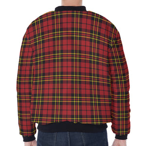 Clan Wallace Scottish Tartan Print Zip Sleeve Bomber Jacket