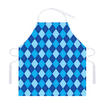 Classic Blue Argyle Pattern Print Adjustable Apron