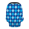 Classic Blue Argyle Pattern Print Baby Seat Cover