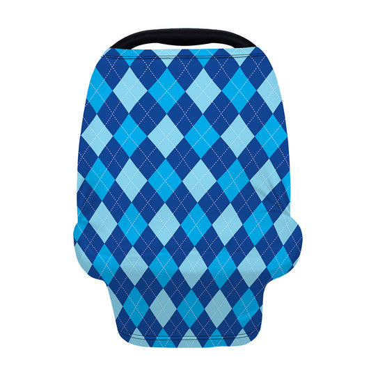 Classic Blue Argyle Pattern Print Baby Seat Cover