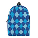 Classic Blue Argyle Pattern Print Backpack