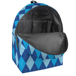 Classic Blue Argyle Pattern Print Backpack