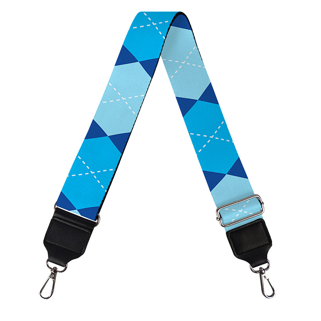 Classic Blue Argyle Pattern Print Bag Strap