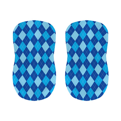Classic Blue Argyle Pattern Print Bar Stool Covers
