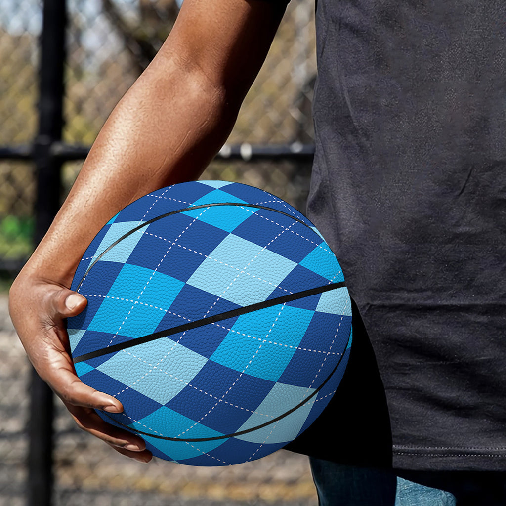 Classic Blue Argyle Pattern Print Basketball