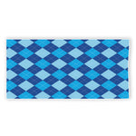 Classic Blue Argyle Pattern Print Beach Towel