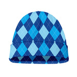 Classic Blue Argyle Pattern Print Beanie