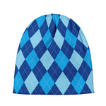 Classic Blue Argyle Pattern Print Beanie