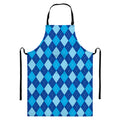 Classic Blue Argyle Pattern Print Bib Apron With Pocket
