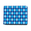 Classic Blue Argyle Pattern Print Bifold Wallet