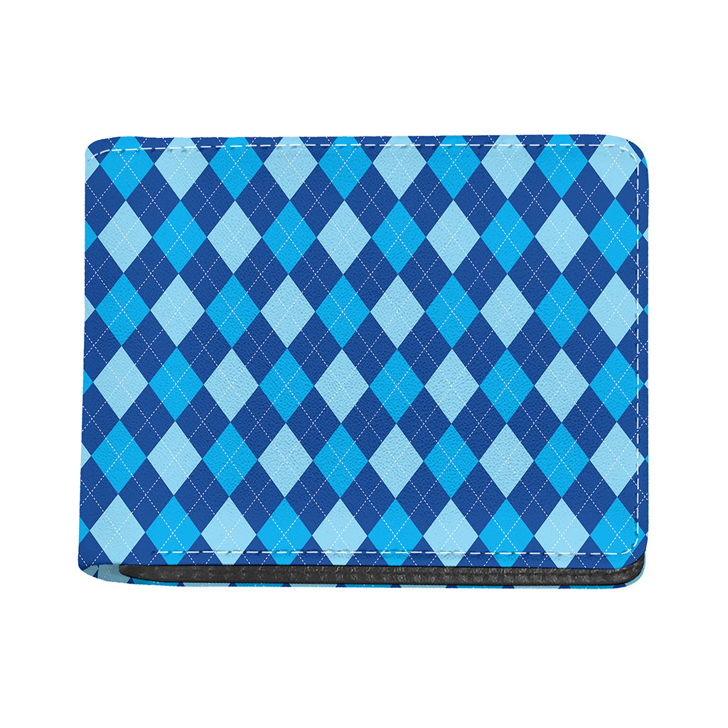 Classic Blue Argyle Pattern Print Bifold Wallet