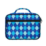 Classic Blue Argyle Pattern Print Briefcase Bible Bag