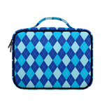 Classic Blue Argyle Pattern Print Briefcase Bible Bag