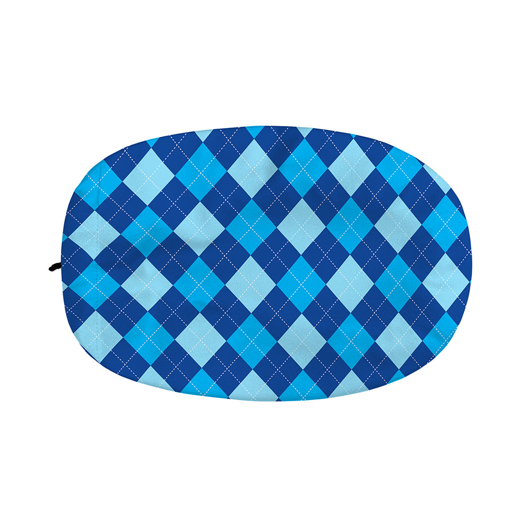 Classic Blue Argyle Pattern Print Car Side Mirror Covers