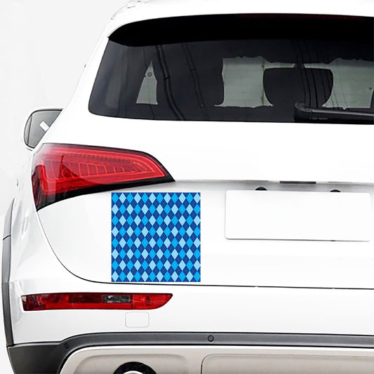 Classic Blue Argyle Pattern Print Car Sticker