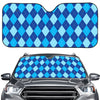 Classic Blue Argyle Pattern Print Car Windshield Sun Shade