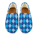 Classic Blue Argyle Pattern Print Casual Shoes