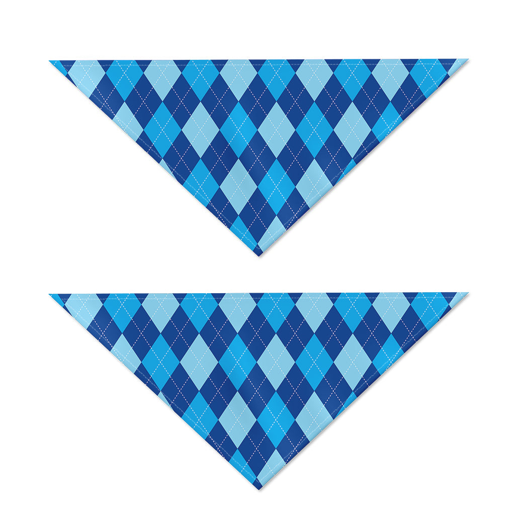 Classic Blue Argyle Pattern Print Dog Bandana
