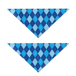 Classic Blue Argyle Pattern Print Dog Bandana