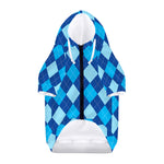 Classic Blue Argyle Pattern Print Dog Zip Up Hoodie