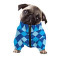 Classic Blue Argyle Pattern Print Dog Zip Up Jacket
