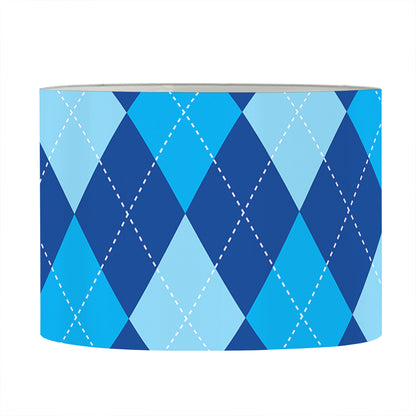Classic Blue Argyle Pattern Print Drum Lamp Shade
