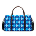 Classic Blue Argyle Pattern Print Duffel Bag