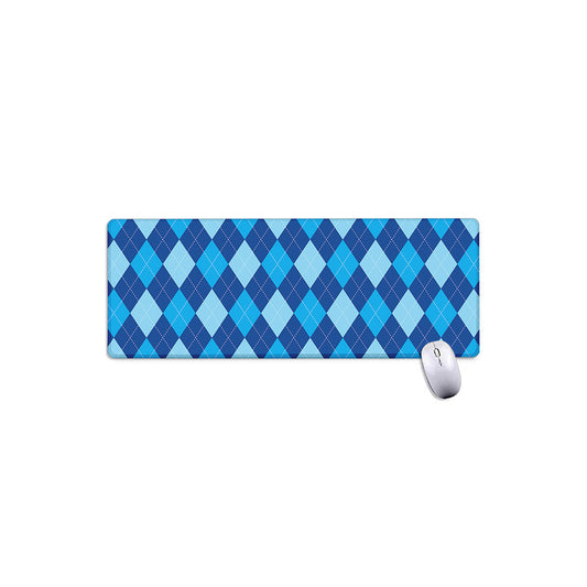 Classic Blue Argyle Pattern Print Extended Mouse Pad