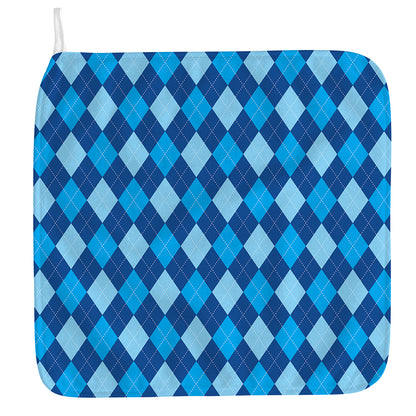 Classic Blue Argyle Pattern Print Hand Towel