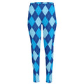 Classic Blue Argyle Pattern Print High-Waisted Pocket Leggings