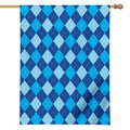 Classic Blue Argyle Pattern Print House Flag