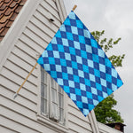 Classic Blue Argyle Pattern Print House Flag