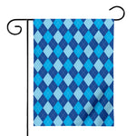 Classic Blue Argyle Pattern Print House Flag