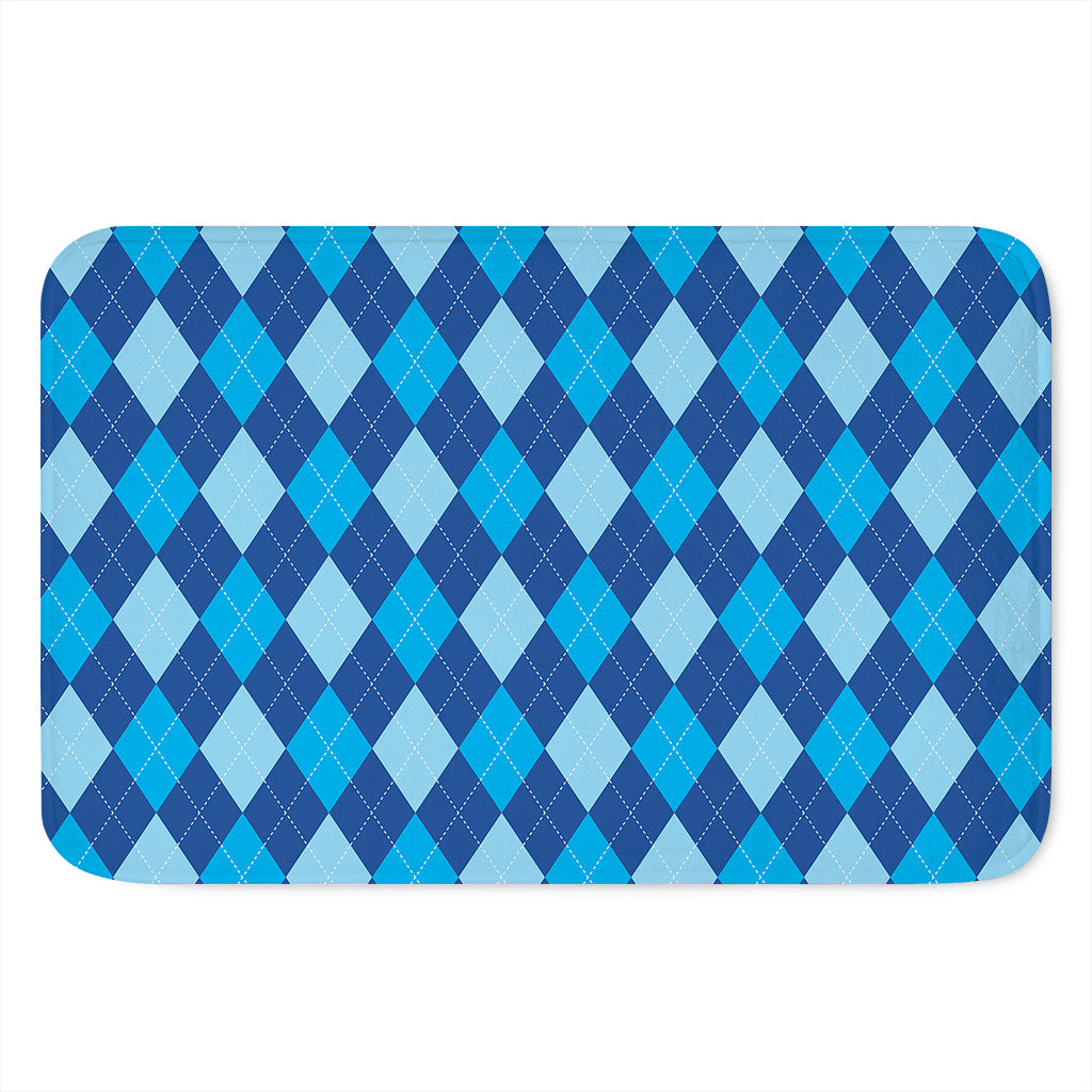 Classic Blue Argyle Pattern Print Indoor Door Mat