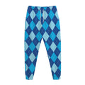 Classic Blue Argyle Pattern Print Jogger Pants