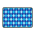 Classic Blue Argyle Pattern Print Kitchen Mat