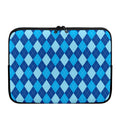 Classic Blue Argyle Pattern Print Laptop Sleeve