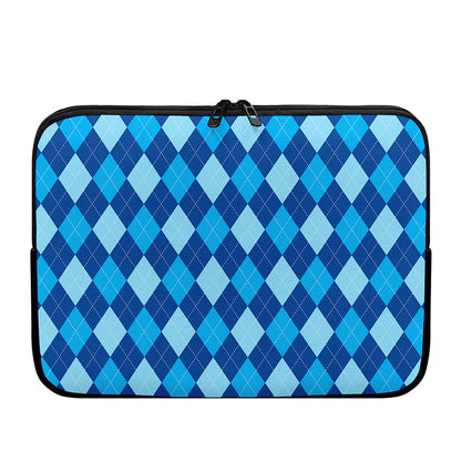 Classic Blue Argyle Pattern Print Laptop Sleeve
