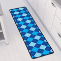 Classic Blue Argyle Pattern Print Long Kitchen Mat