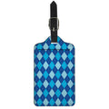 Classic Blue Argyle Pattern Print Luggage Tag